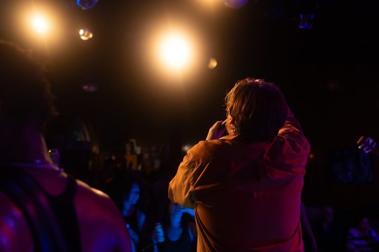 Concert, singer, audience, and stage