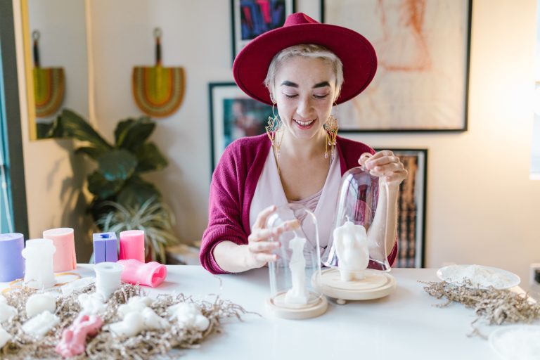 Candles in a craft workshop